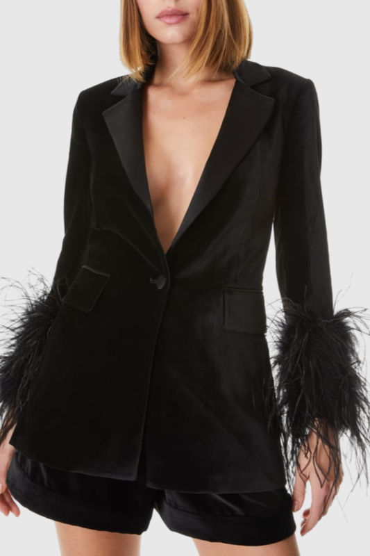 Eliseo Feather Velvet Blazer