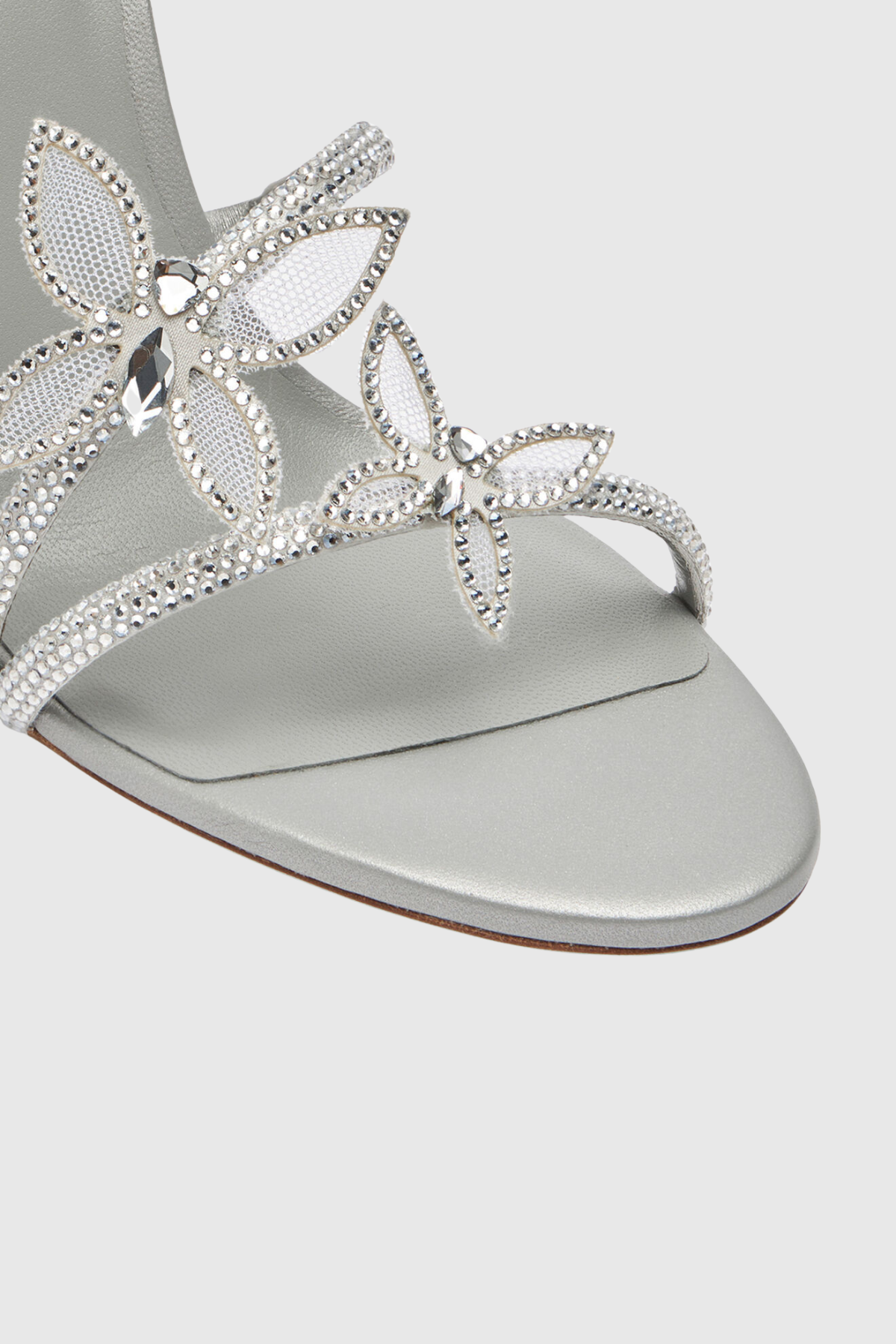 Ellery Butterfly Rhinestone Heel Sandals - Silver
