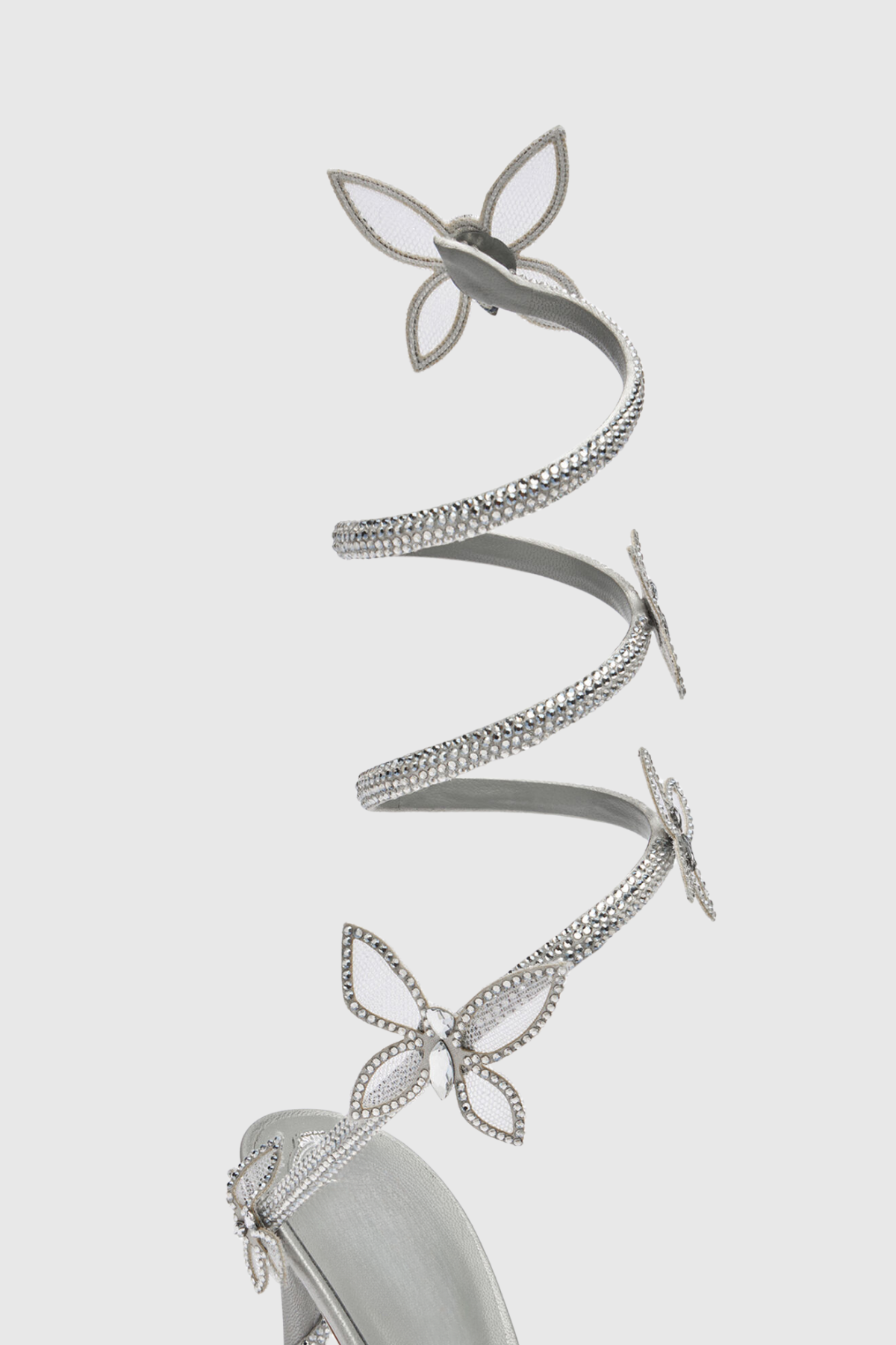 Ellery Butterfly Rhinestone Heel Sandals - Silver