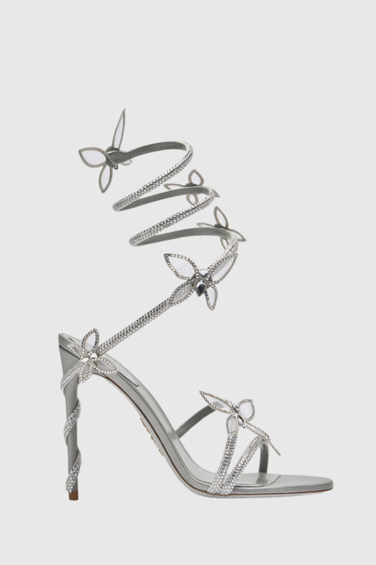 Ellery Butterfly Rhinestone Heel Sandals - Silver