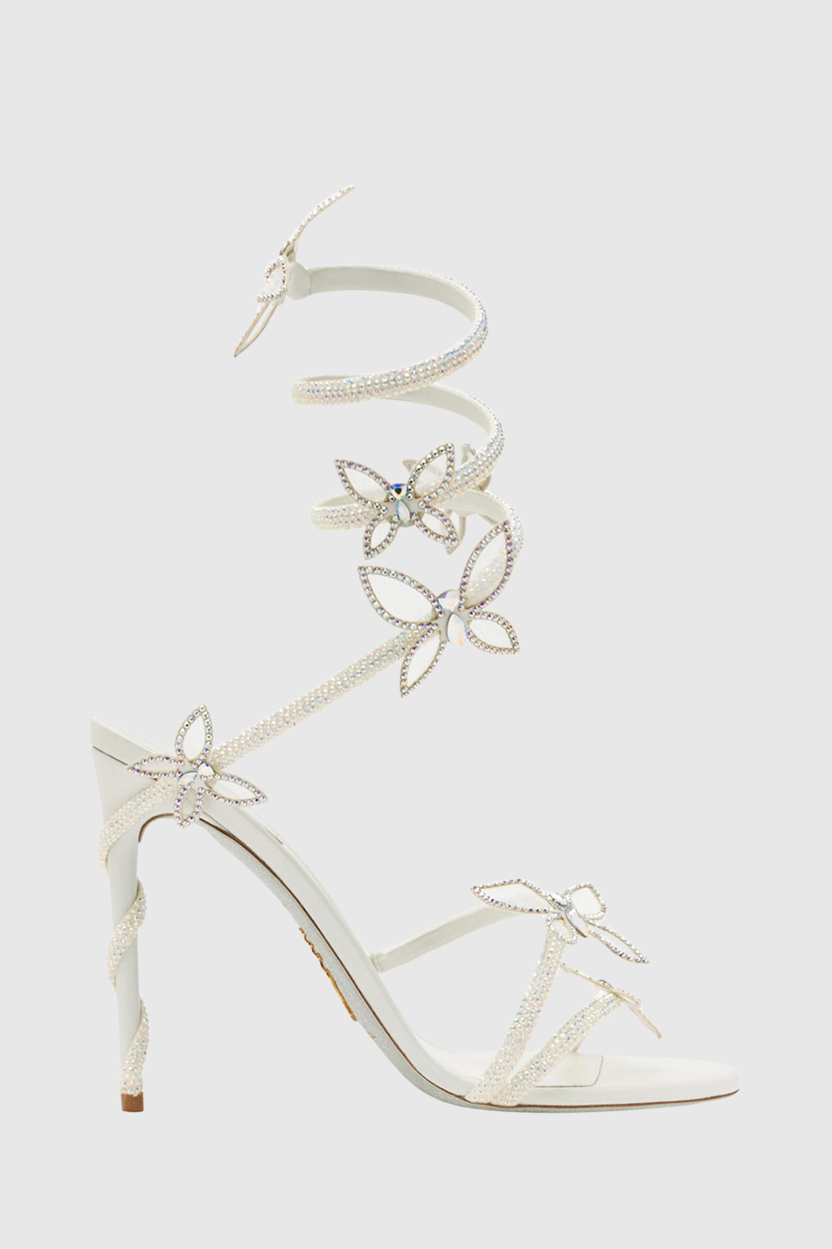 Ellery Butterfly Rhinestone Heel Sandals - White