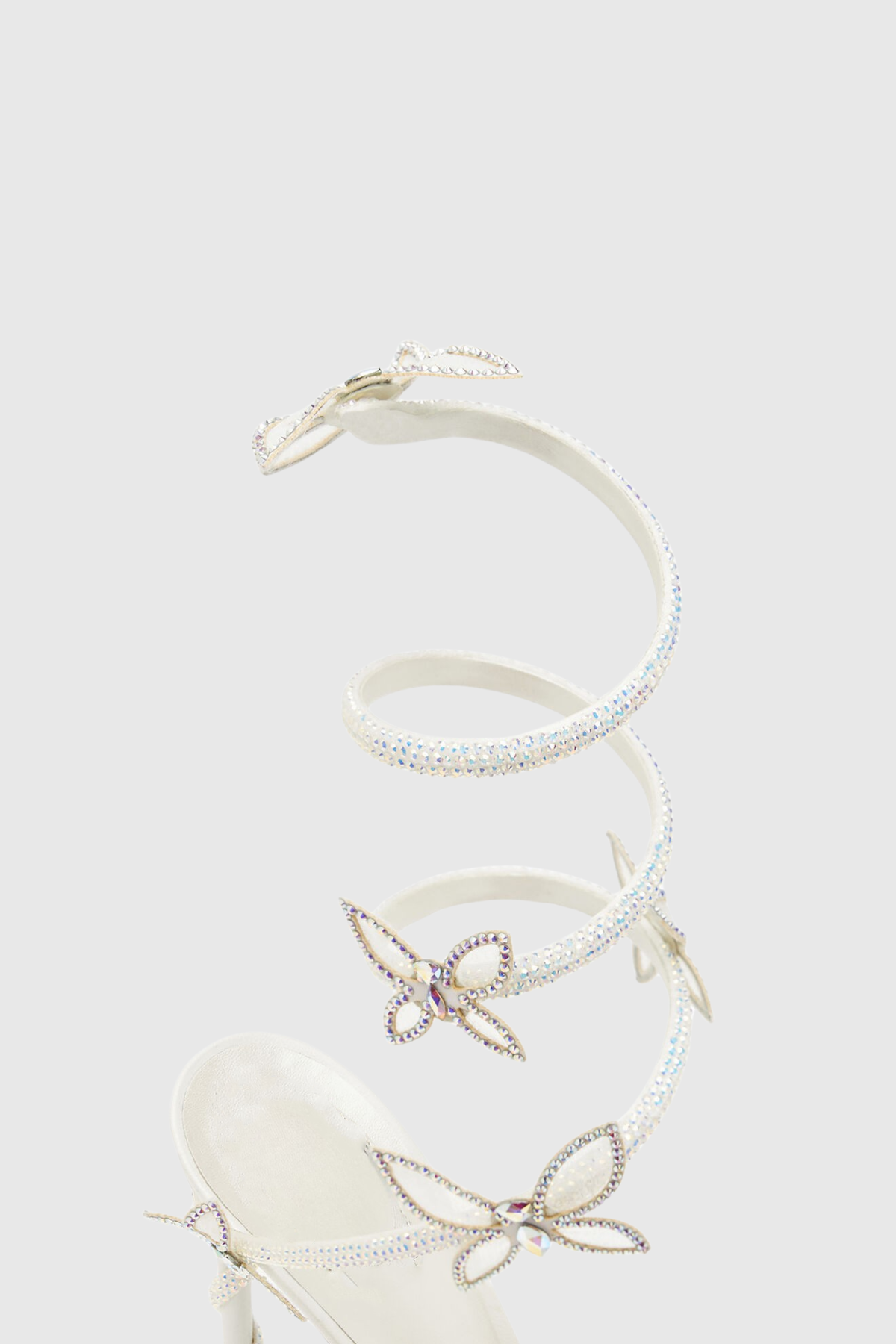 Ellery Butterfly Rhinestone Heel Sandals - White