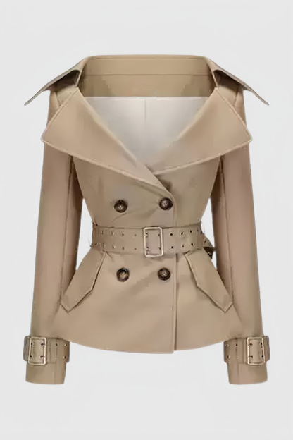 Ellina Double Breasted Short Trench