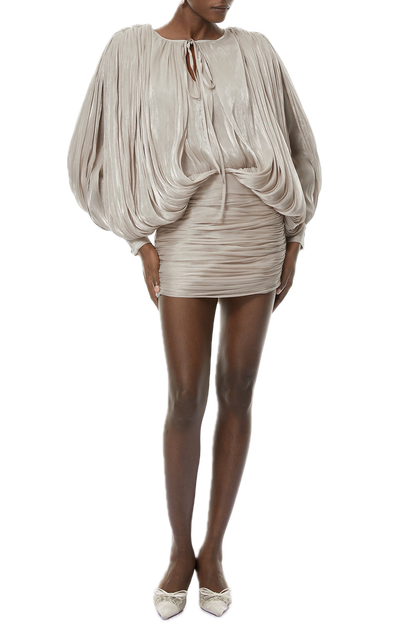 Elona Ruched Bodycon Mini Dress - Champagne