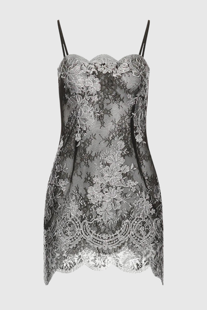 Elsbeth  Lace Trim Mini Dress