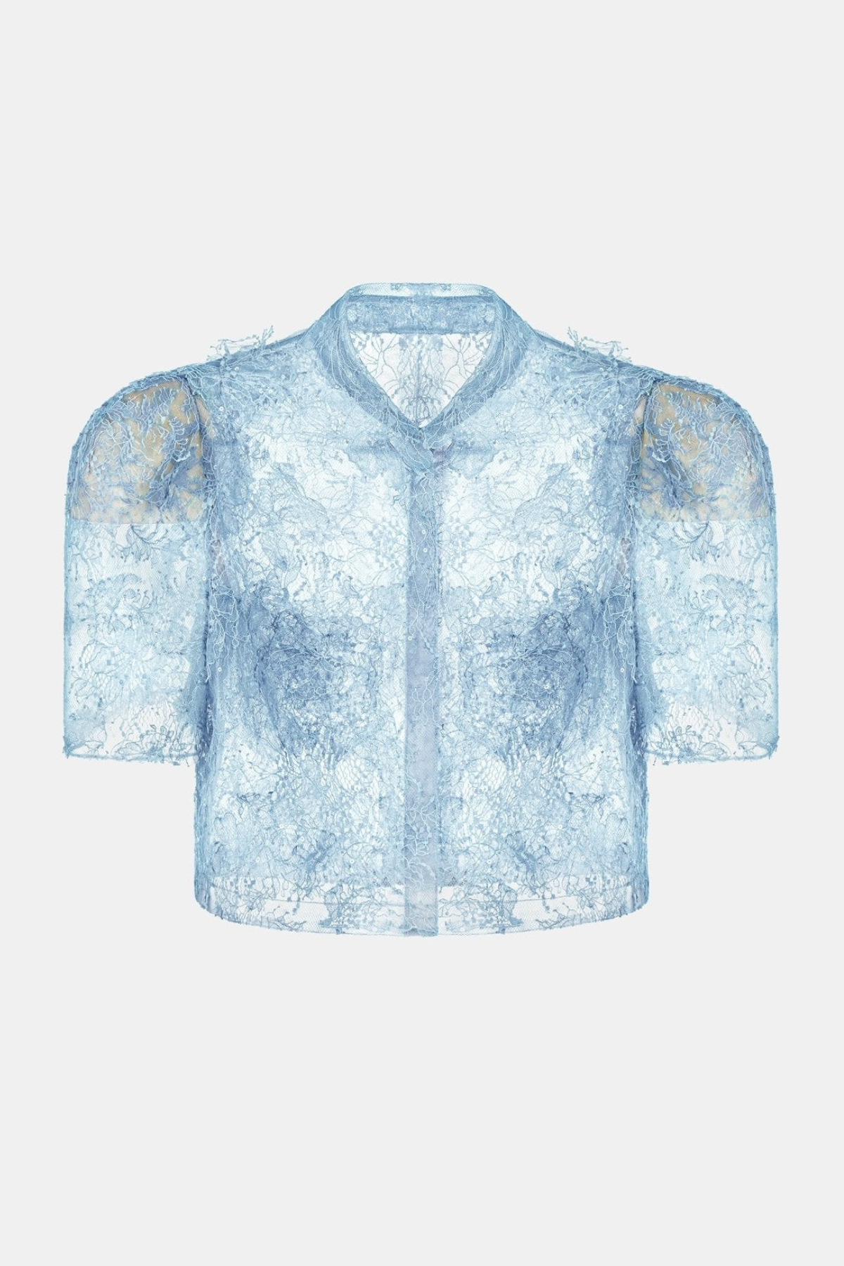 Elsea Lace Top & Mini Skirt Set - Blue