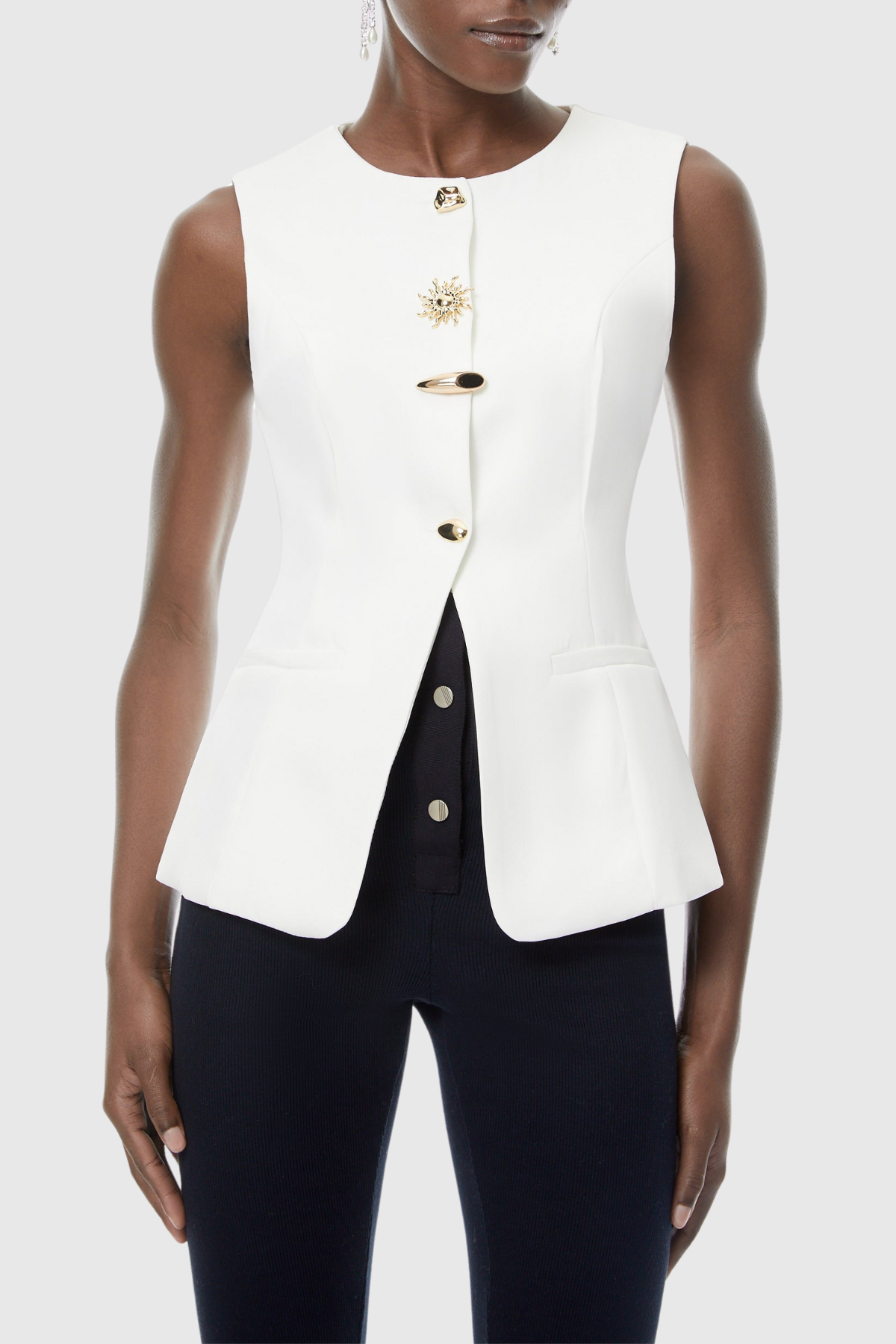 Elspeta Buttoned Slit Vest