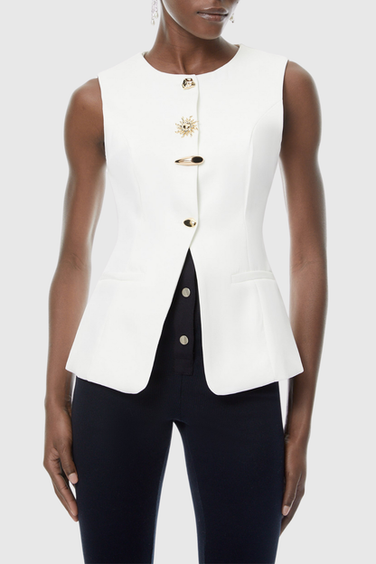 Elspeta Buttoned Slit Vest