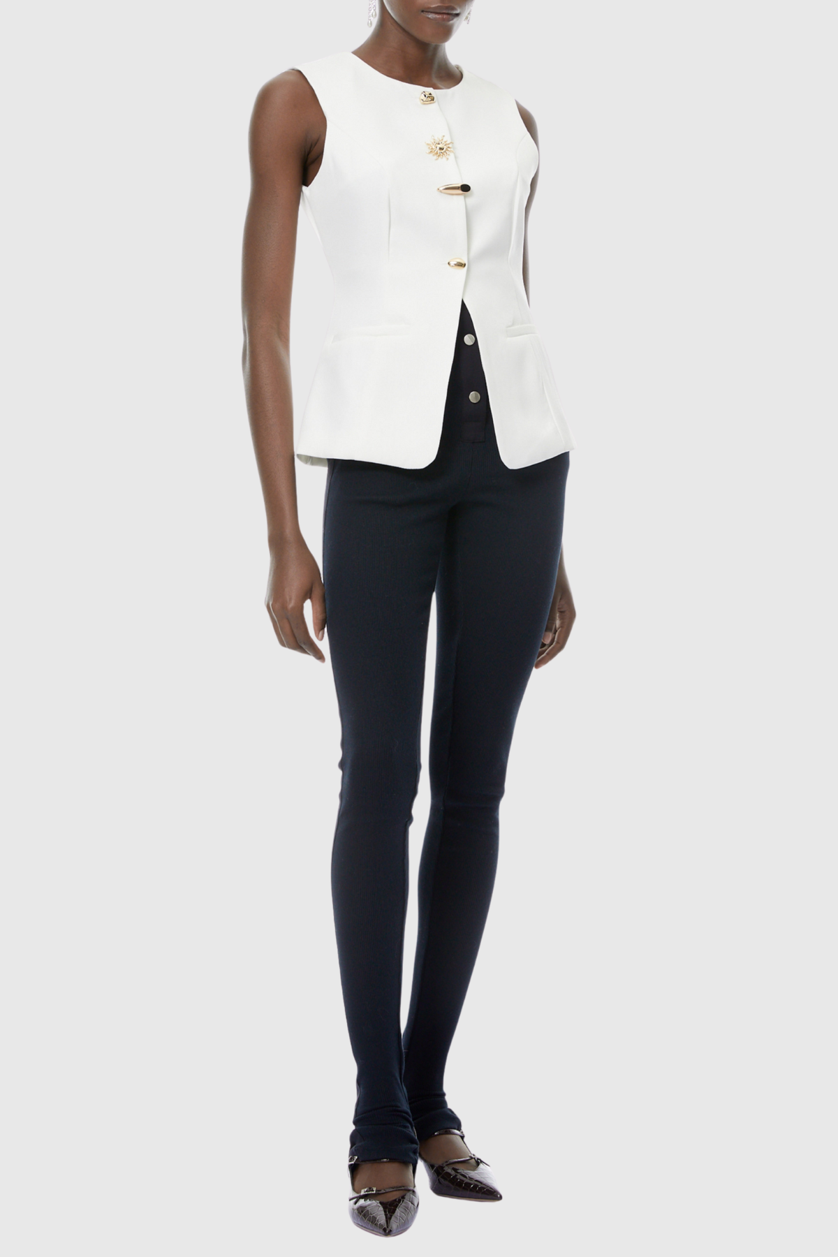 Elspeta Buttoned Slit Vest