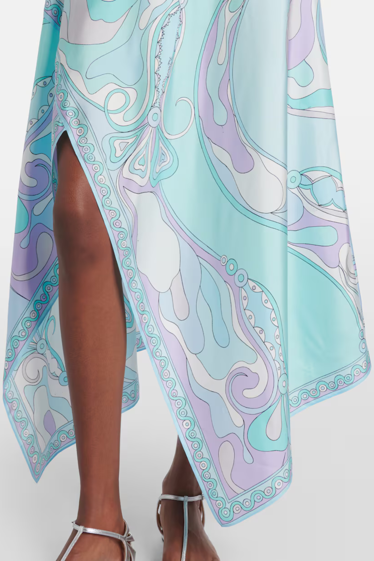 Emeline Print Top & Asymmetric Midi Skirt Set