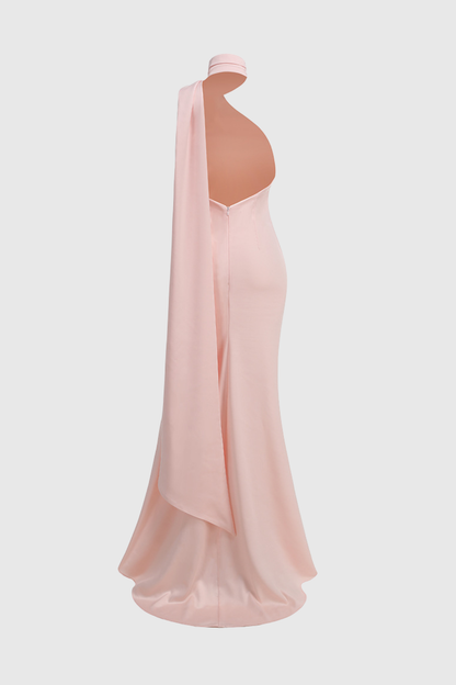 Emere Floral Wrap Satin Maxi Dress - Pink
