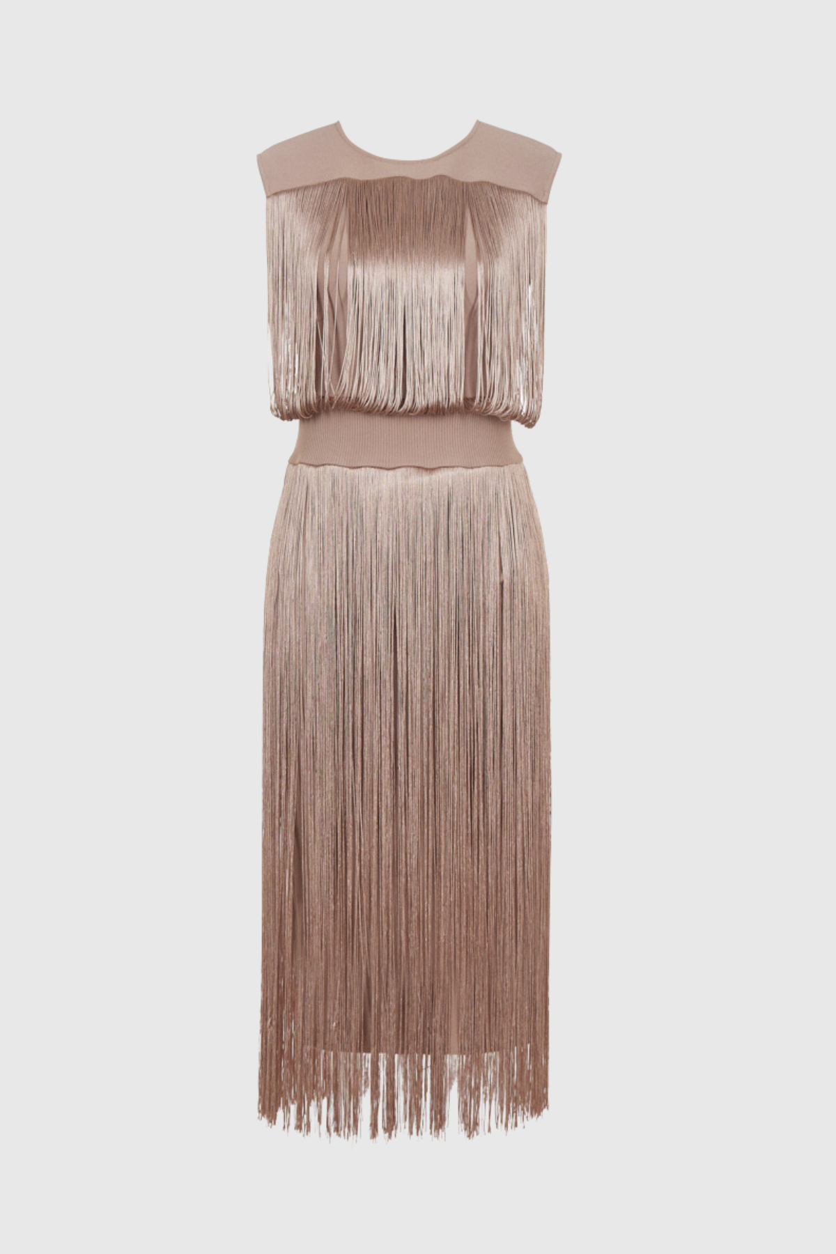 Emero Sleevelss Fringe Maxi Bandage Dress