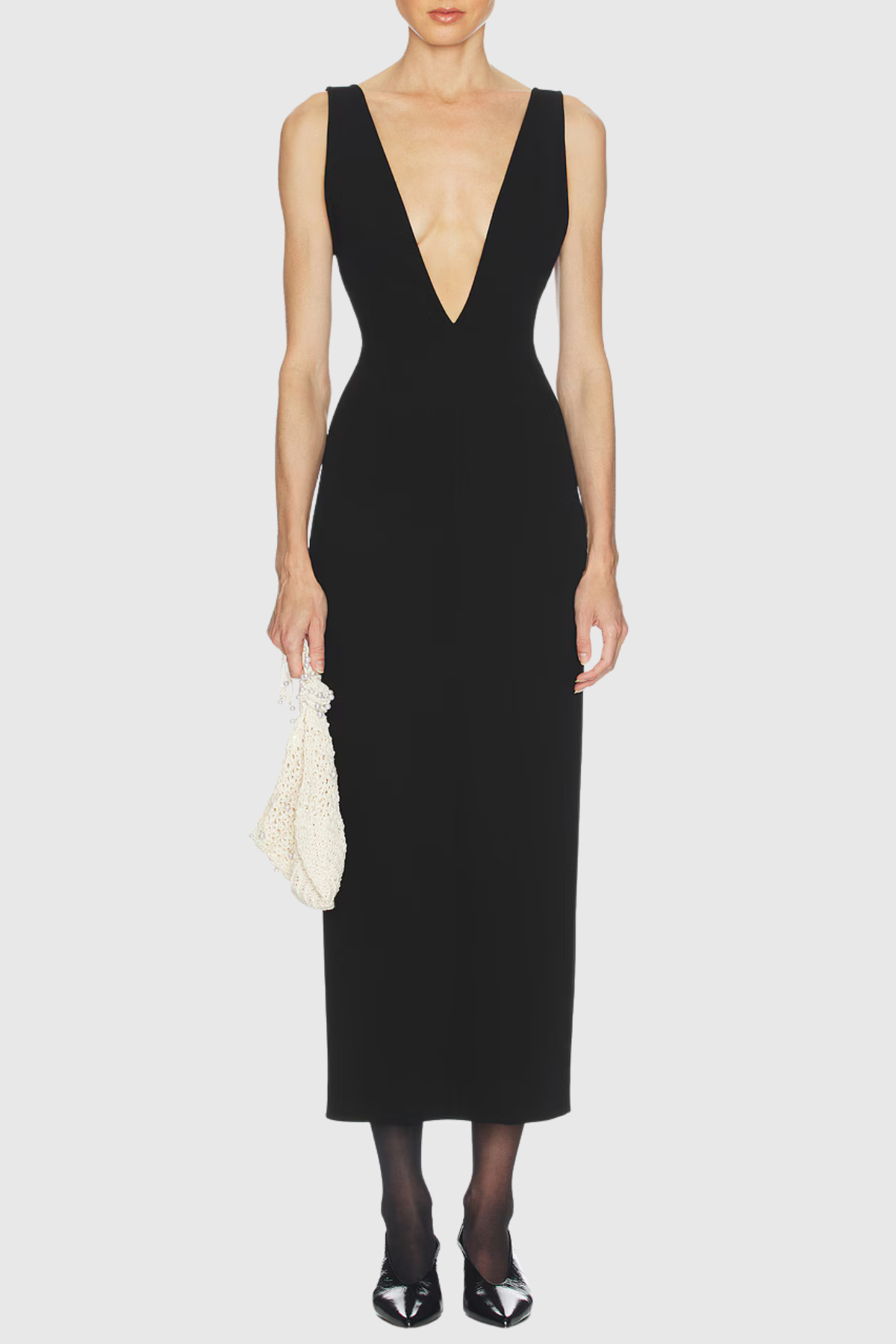 Emiare Bow Shawl Midi Dress
