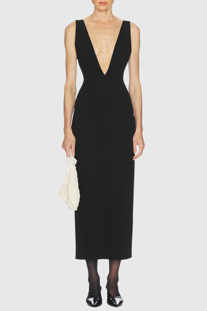 Emiare Bow Shawl Midi Dress