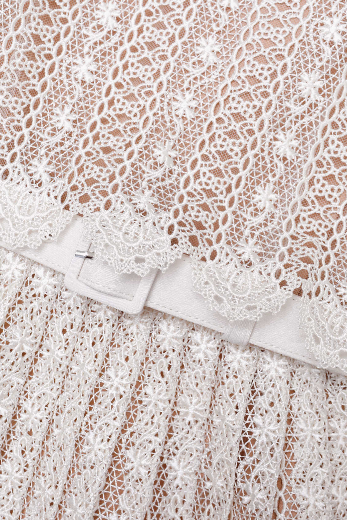 Emilo Crystal Embellished Lace Belted Mini Dress