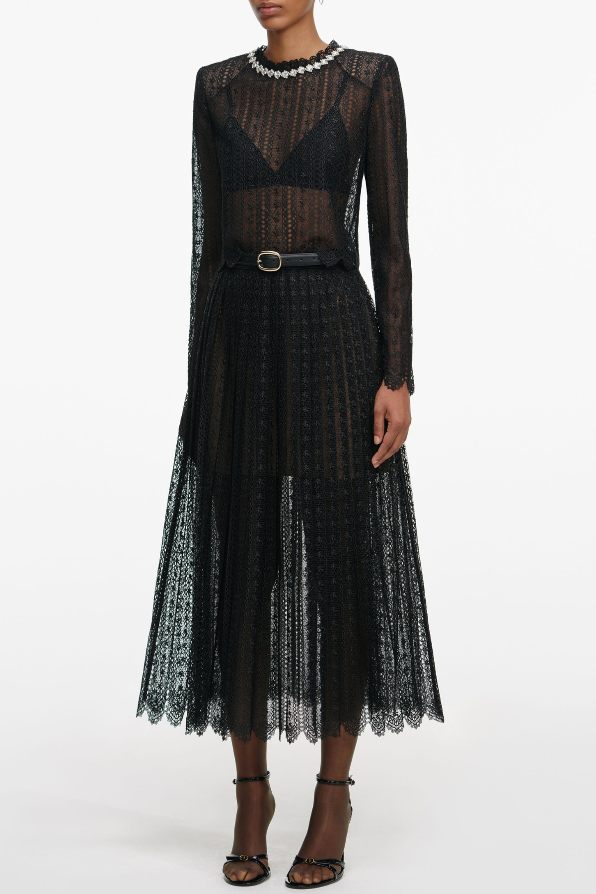 Emilo Crystal Embellished Lace Top