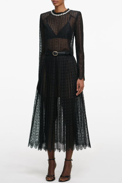 Emilo Crystal Embellished Lace Top