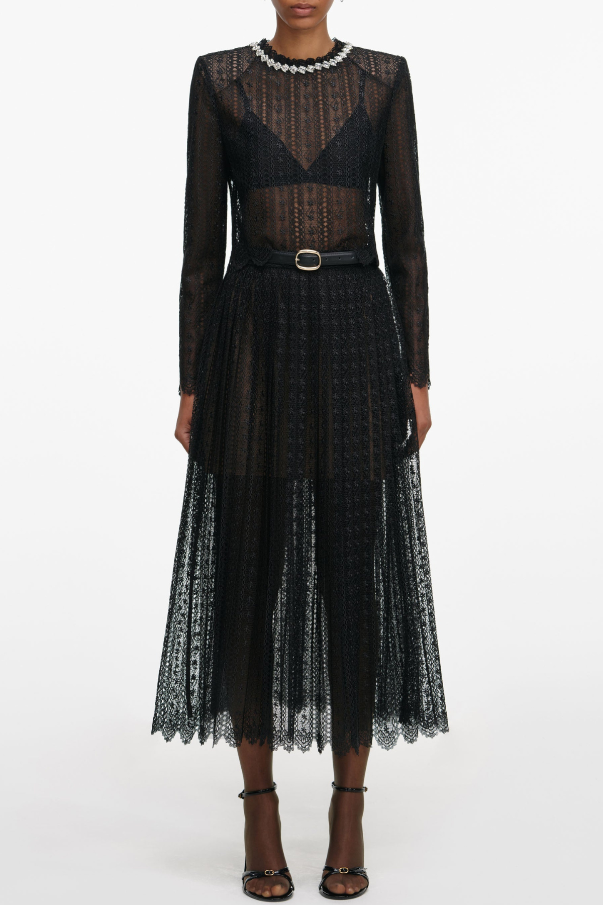 Emilo Crystal Embellished Lace Top