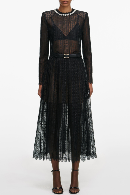 Emilo Crystal Embellished Lace Top