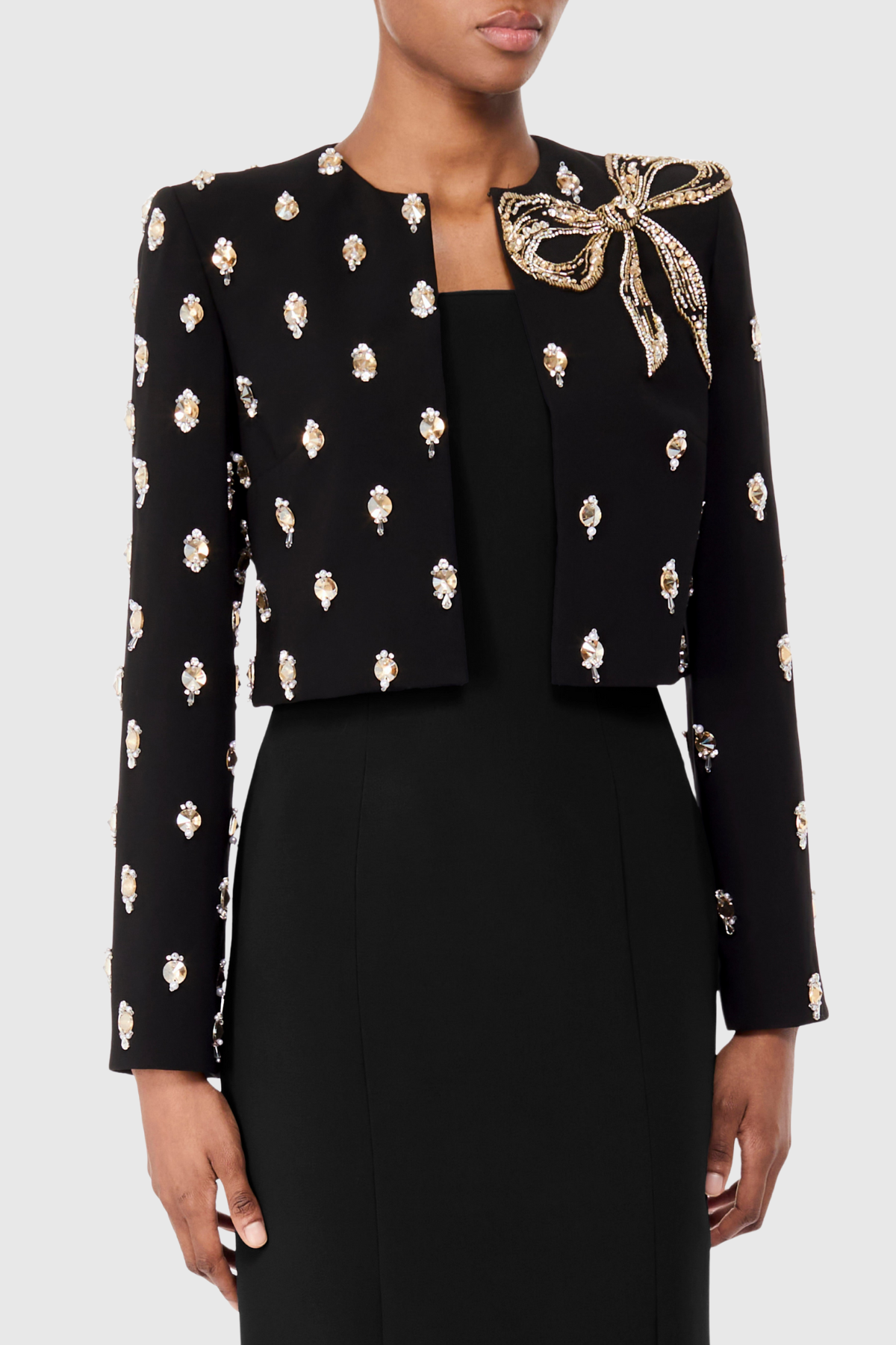Emman Bow Embellished Beaded Jacket