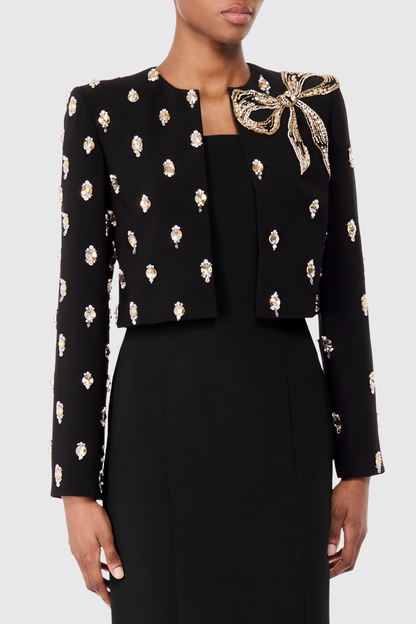 Emman Bow Embellished Beaded Jacket