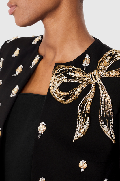 Emman Bow Embellished Beaded Jacket