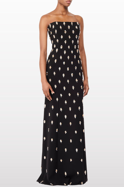 Emman Crystal Embellished Strapless Maxi Dress