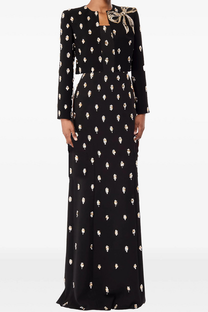 Emman Crystal Embellished Strapless Maxi Dress