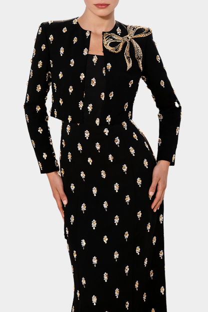 Emman Crystal Embellished Strapless Maxi Dress