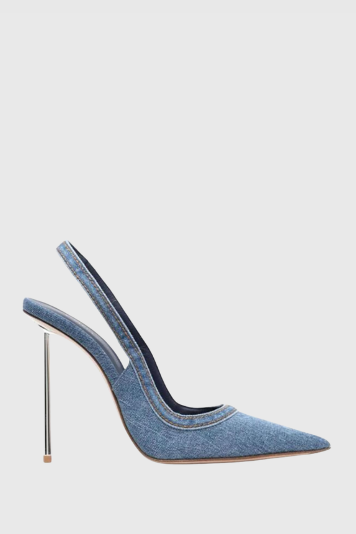 Emral Denim Slingback Steel Heels