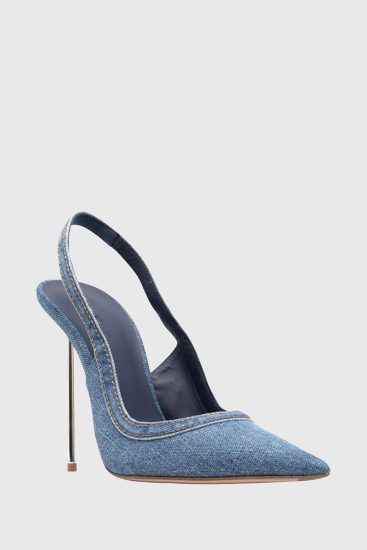 Emral Denim Slingback Steel Heels