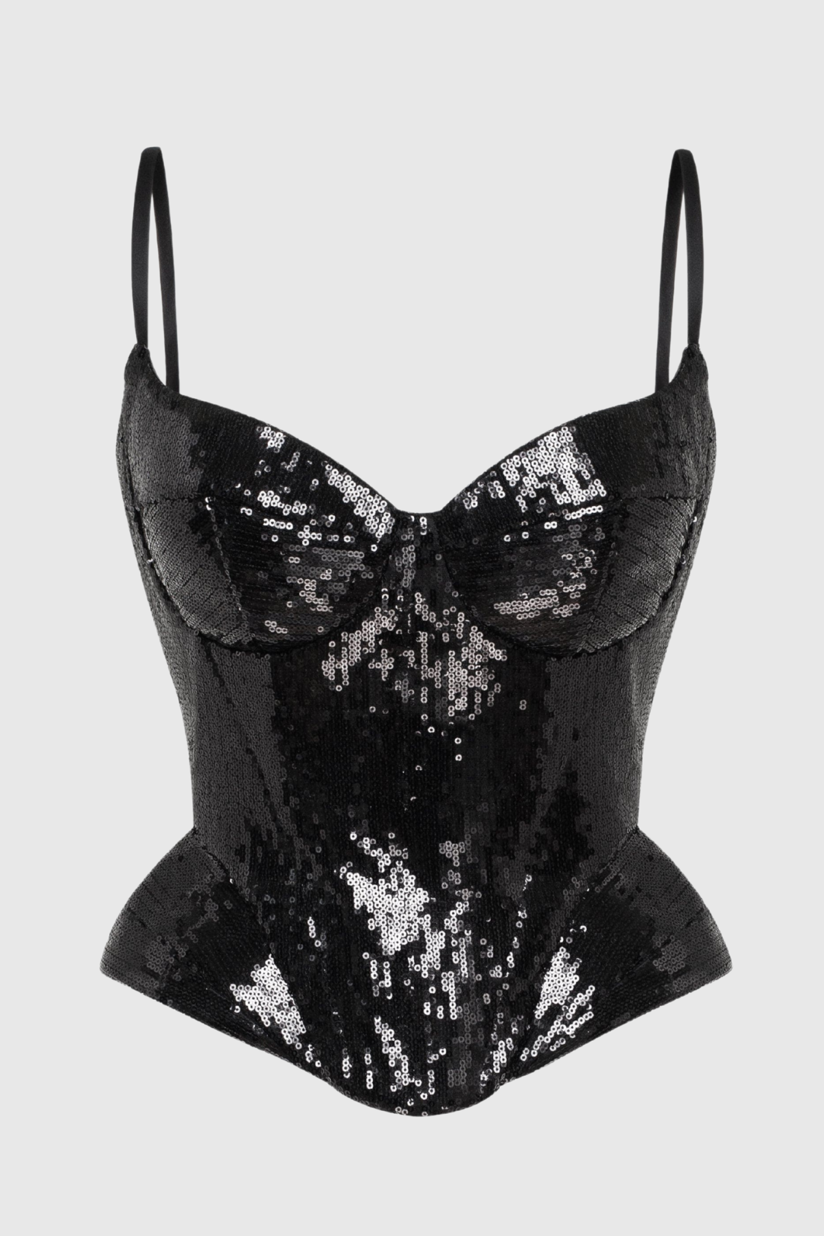 Ennis Sequin Corset & Maxi Skirt Set - Black