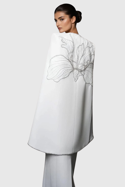 Enoch Strapless Mermaid Maxi Dress & Crystal Embellished Cape Set