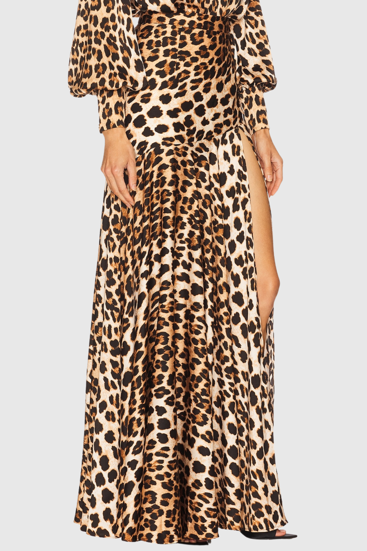 Enrique Leopard Split Maxi Dress