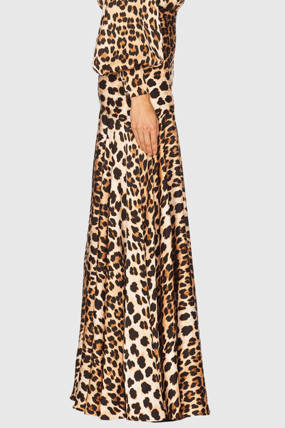 Enrique Leopard Split Maxi Dress
