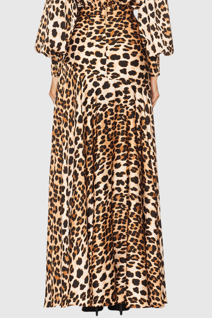 Enrique Leopard Split Maxi Dress