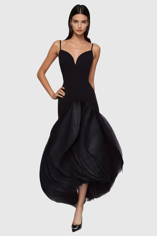 Eoshan Spaghetti Petal Midi Dress
