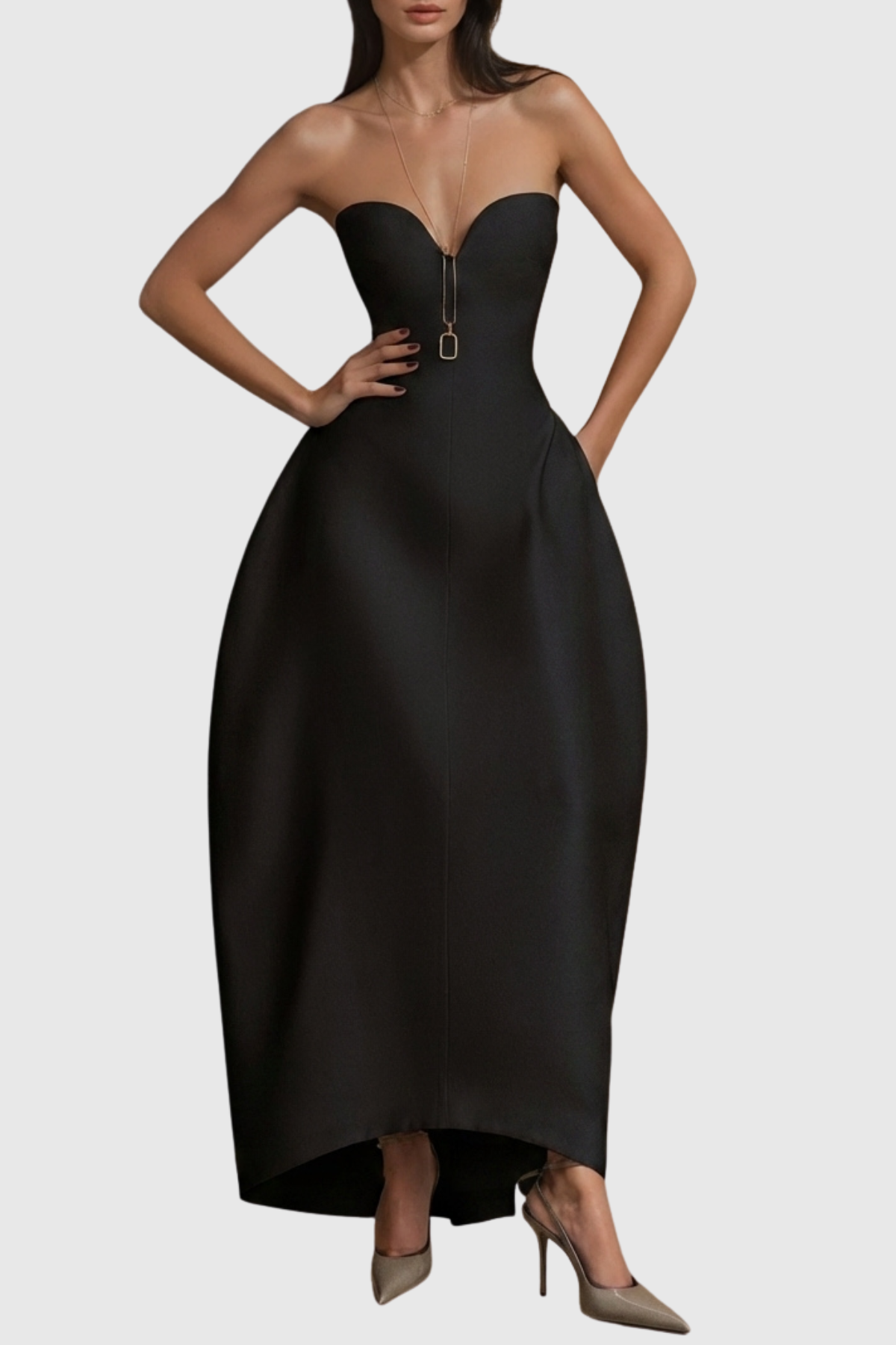 Eoshan Structured Maxi Dress - Black