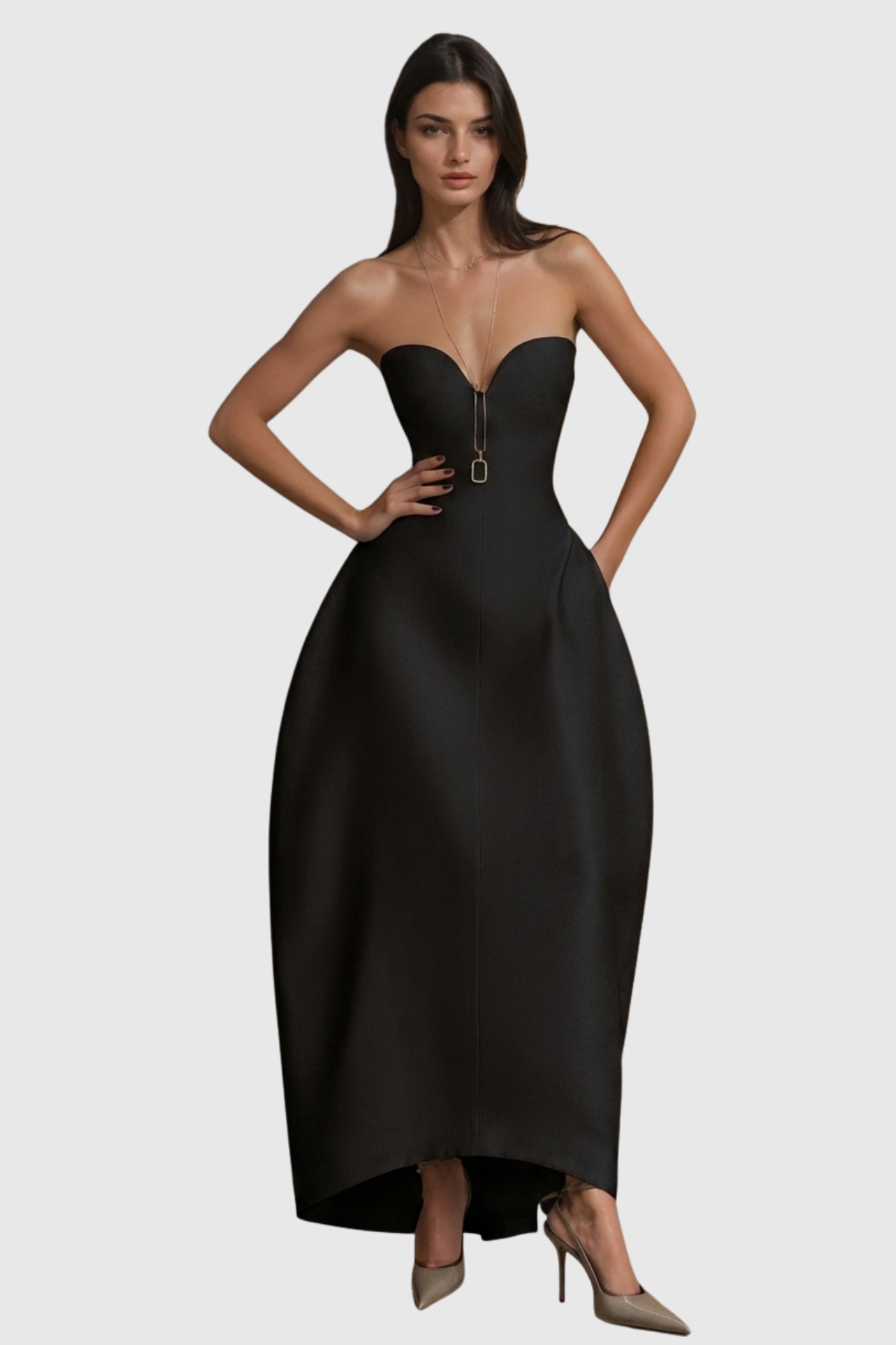 Eoshan Structured Maxi Dress - Black