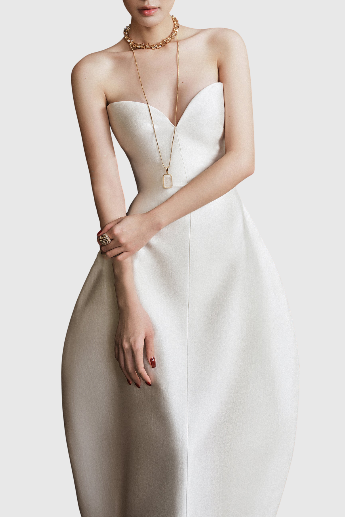 Eoshan Structured Maxi Dress - White