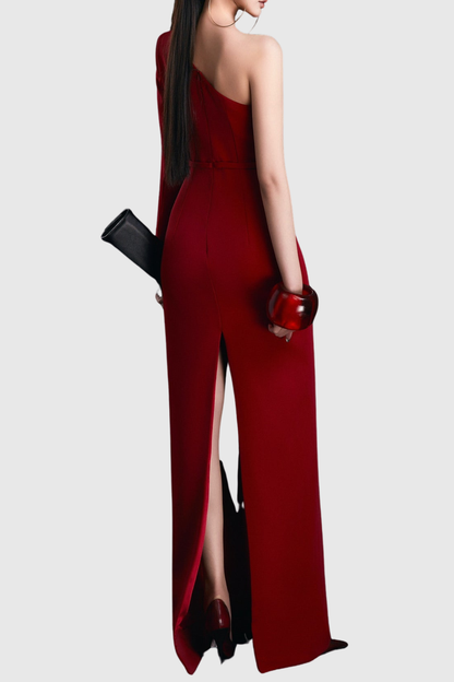 Eoso One Shoulder Cutout Maxi Bandage Dress