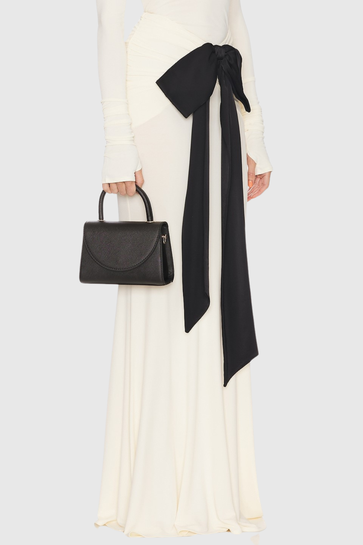 Ephara Bow Ruched Maxi Skirt