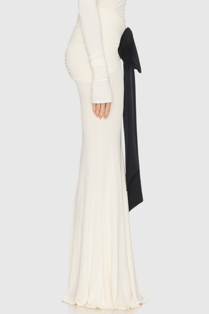 Ephara Bow Ruched Maxi Skirt