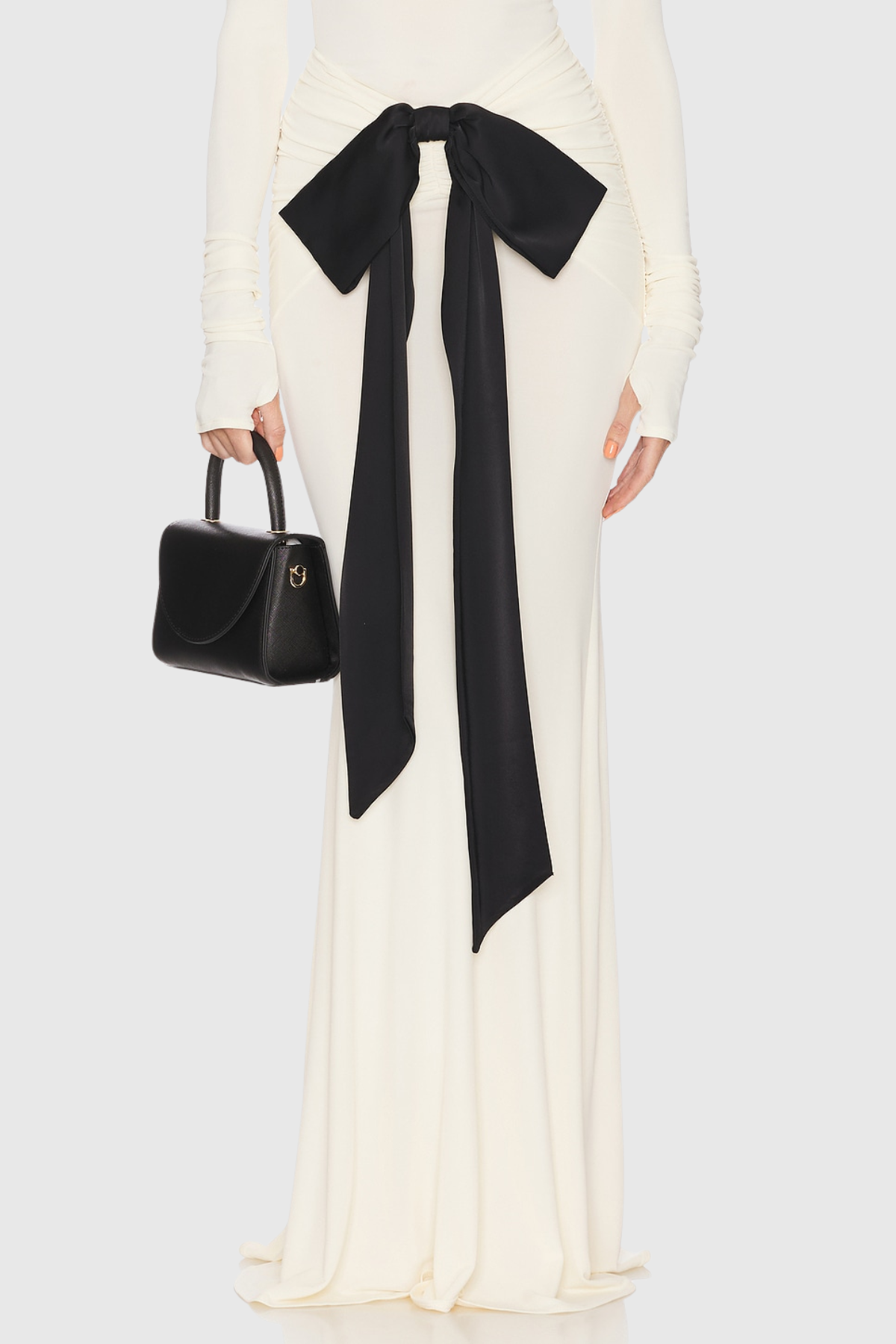 Ephara Bow Ruched Maxi Skirt