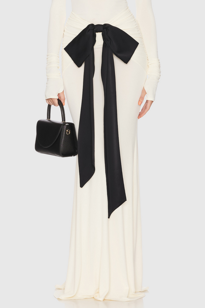 Ephara Bow Ruched Maxi Skirt