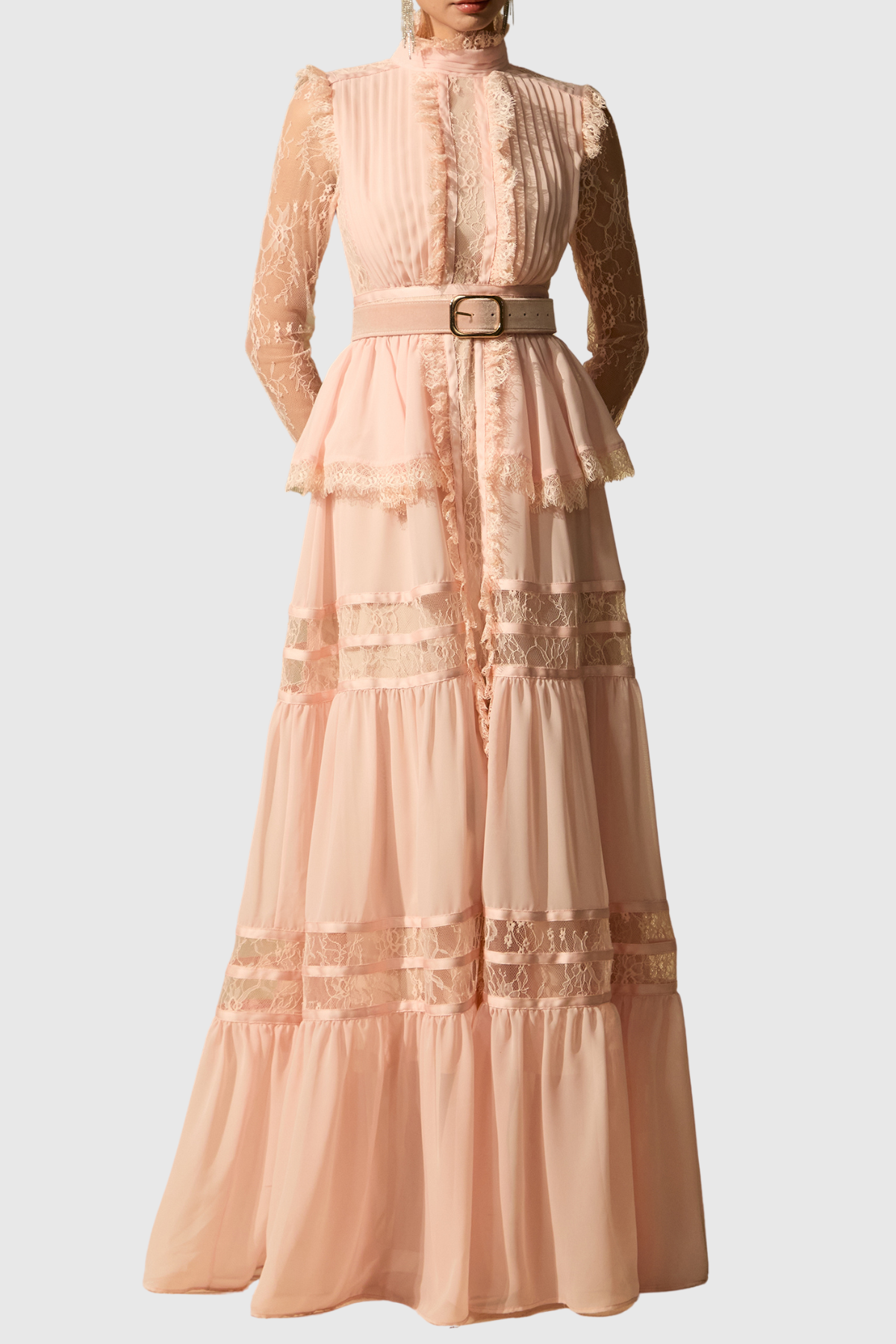 Ephrodia Lace Ruffle Maxi Dress