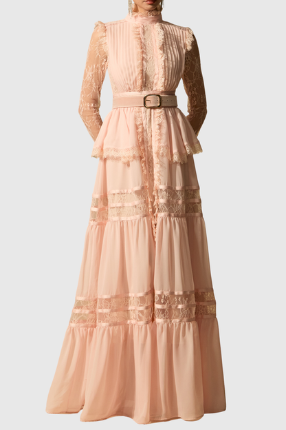 Ephrodia Lace Ruffle Maxi Dress