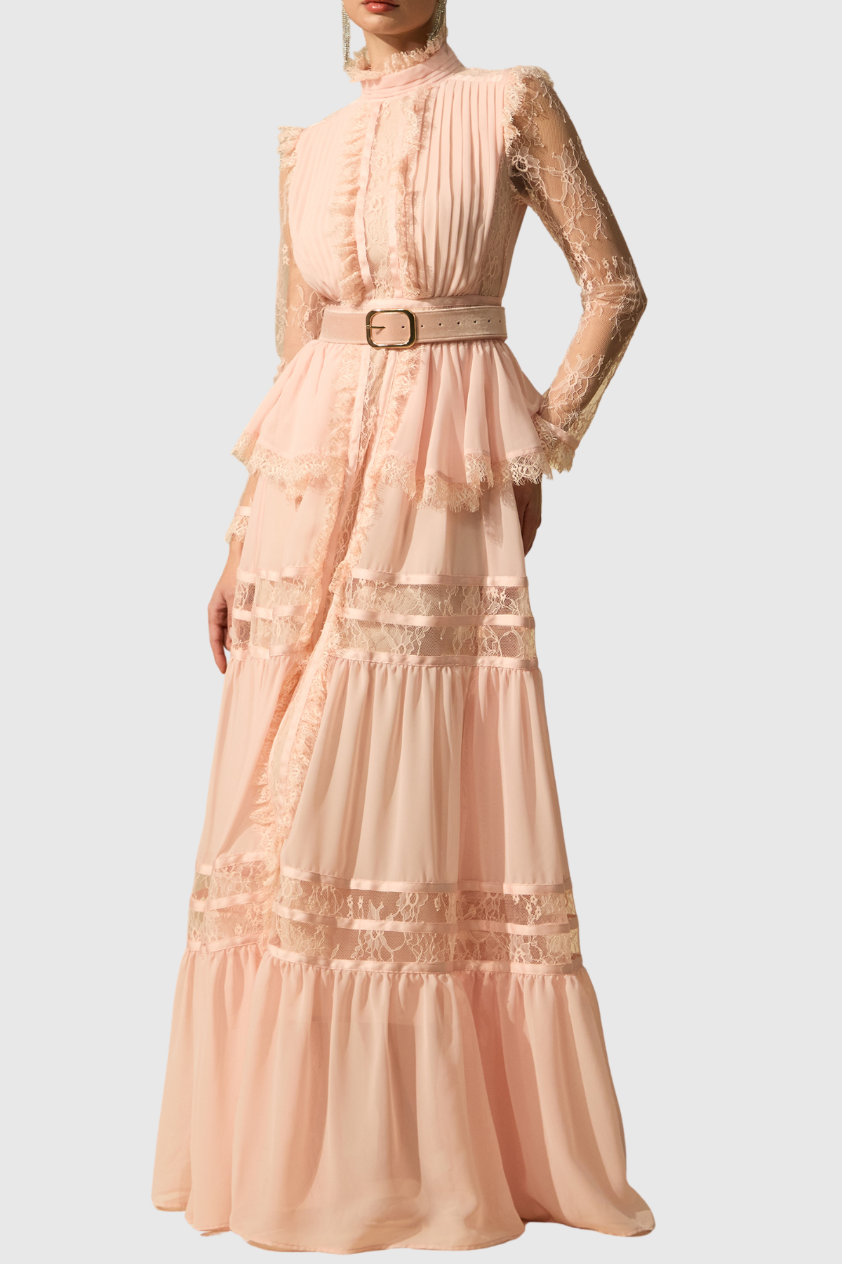 Ephrodia Lace Ruffle Maxi Dress