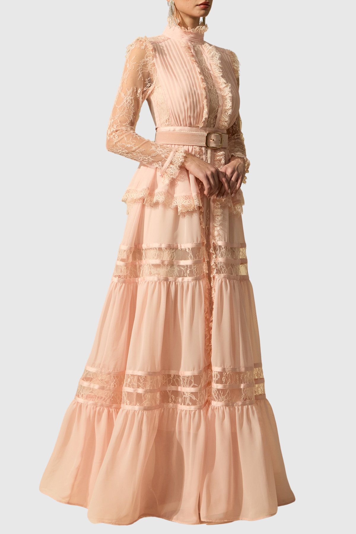 Ephrodia Lace Ruffle Maxi Dress