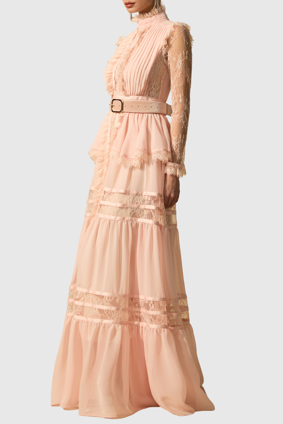 Ephrodia Lace Ruffle Maxi Dress